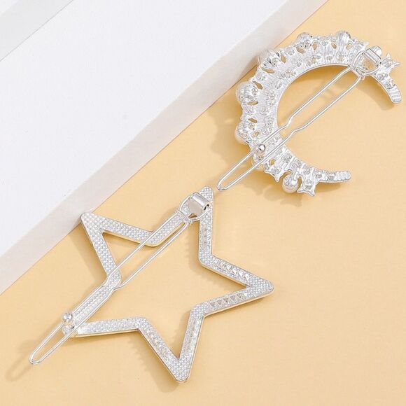 NWT Moon and Star Hair Clips - Picture 3 of 3